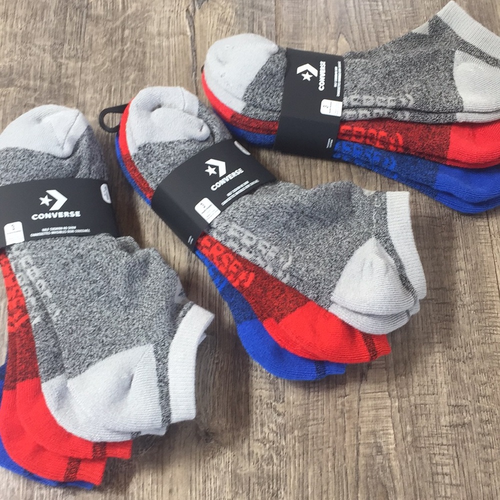 🛍 9 pairs CONVERSE HALF CUSHION NO SHOW M SOCKS - Picture 3 of 8